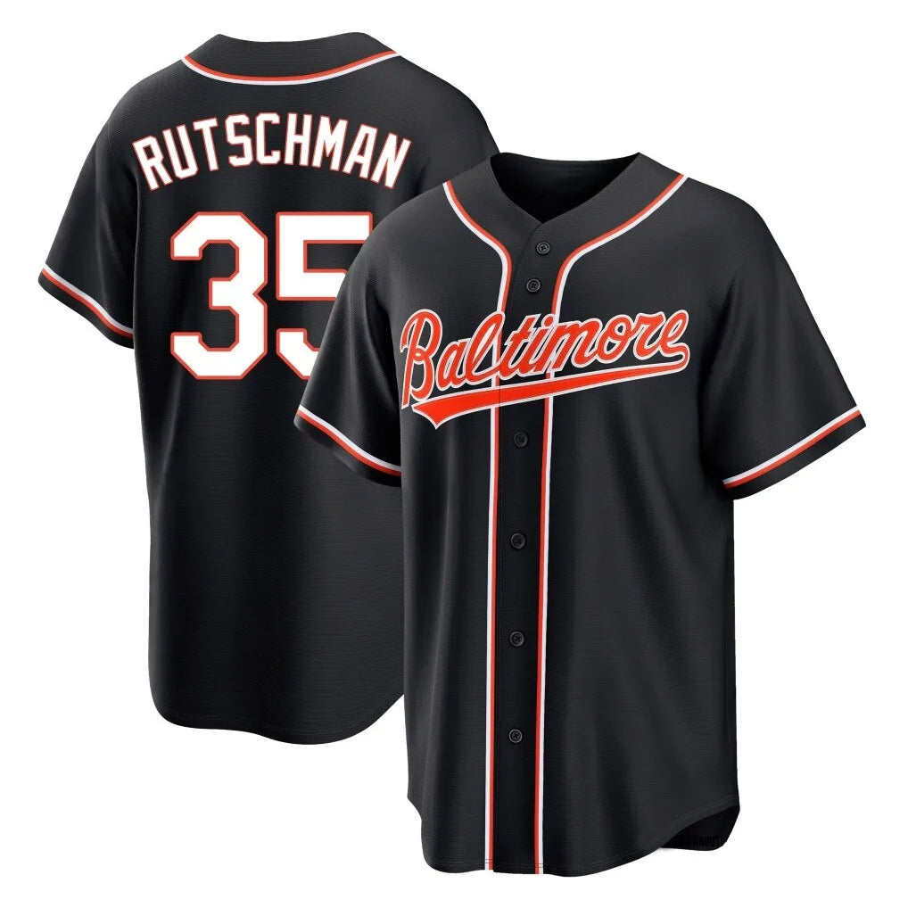 CBdoa B.Orioles #35 Adley Rutschman Player Black Out Home Game Stitched Jerseys