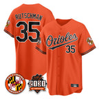 CBdoa B.Orioles #35 Adley Rutschman Orange 30th Anniversary of 2131 Home Game Stitched Jerseys