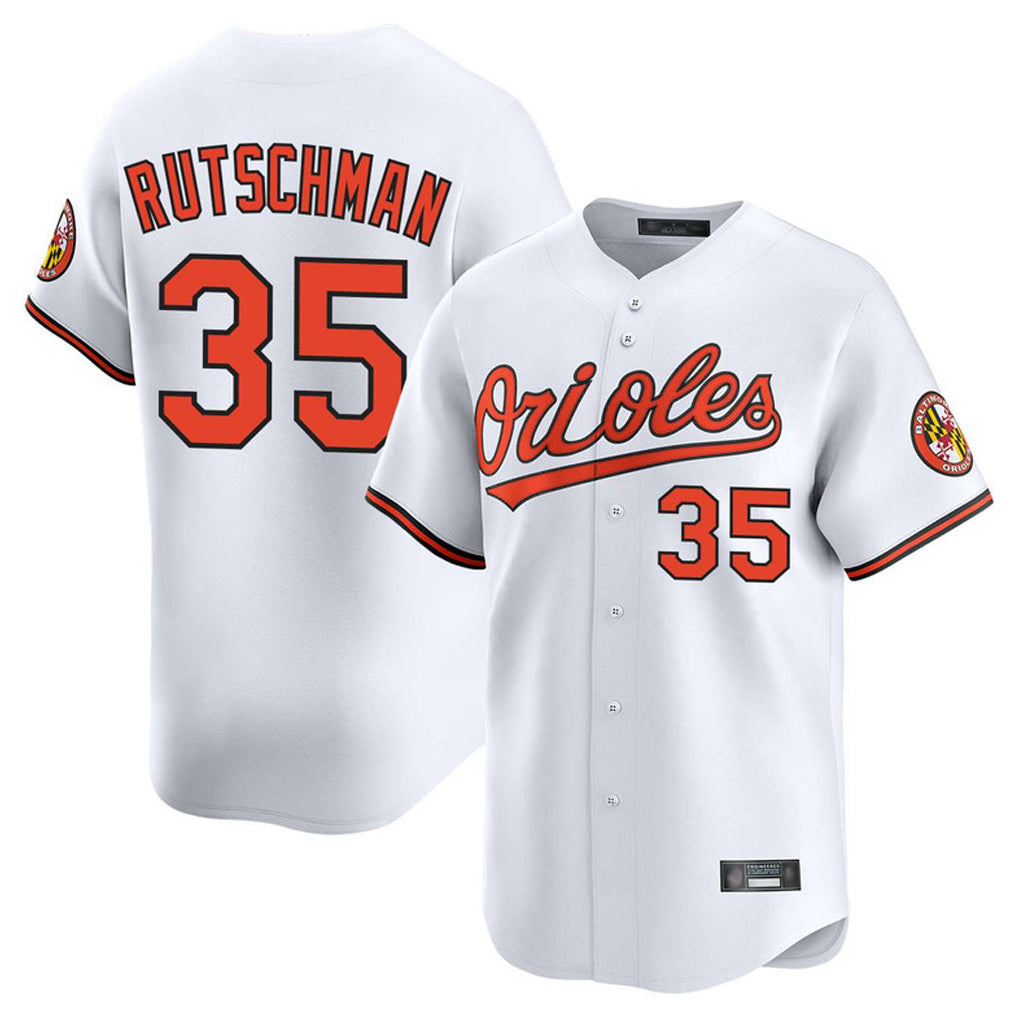 CBdoa B.Orioles #35 Adley Rutschman Player White Limited Home Game Stitched Jerseys