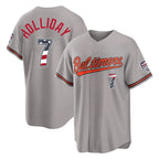 CBdoa B.Orioles #7 Jackson Holliday Player Gray USA 250 Fourth of July Home Game Stitched Jerseys