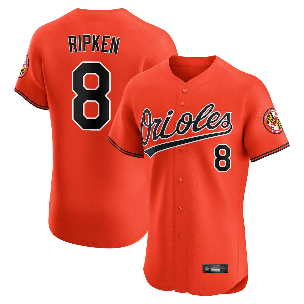 CBdoa B.Orioles #8 Cal Ripken Player Orange Limited Elite Home Game Stitched Jerseys