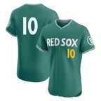 CBdoa B.Red Sox #10 Trevor Story Player Green City Connect Limited Elite Home Game Stitched Jerseys