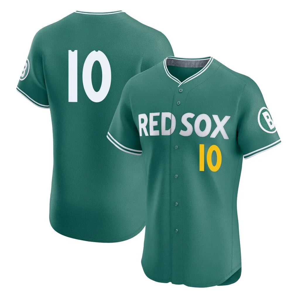 CBdoa B.Red Sox #10 Trevor Story Player Green City Connect Limited Elite Home Game Stitched Jerseys