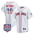 CBdoa B.Red Sox #19 Roman Anthony Player White USA 250 Fourth of July Home Game Stitched Jerseys