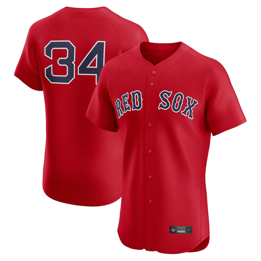 CBdoa B.Red Sox #34 David Ortiz Player Red Limited Elite Home Game Stitched Jerseys