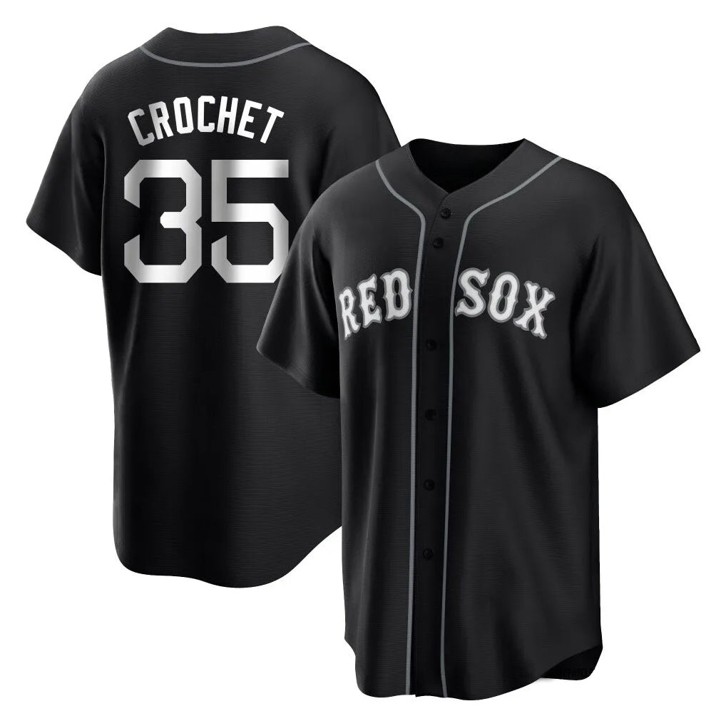 CBdoa B.Red Sox #35 Garrett Crochet Player Black Home Game Stitched Jerseys
