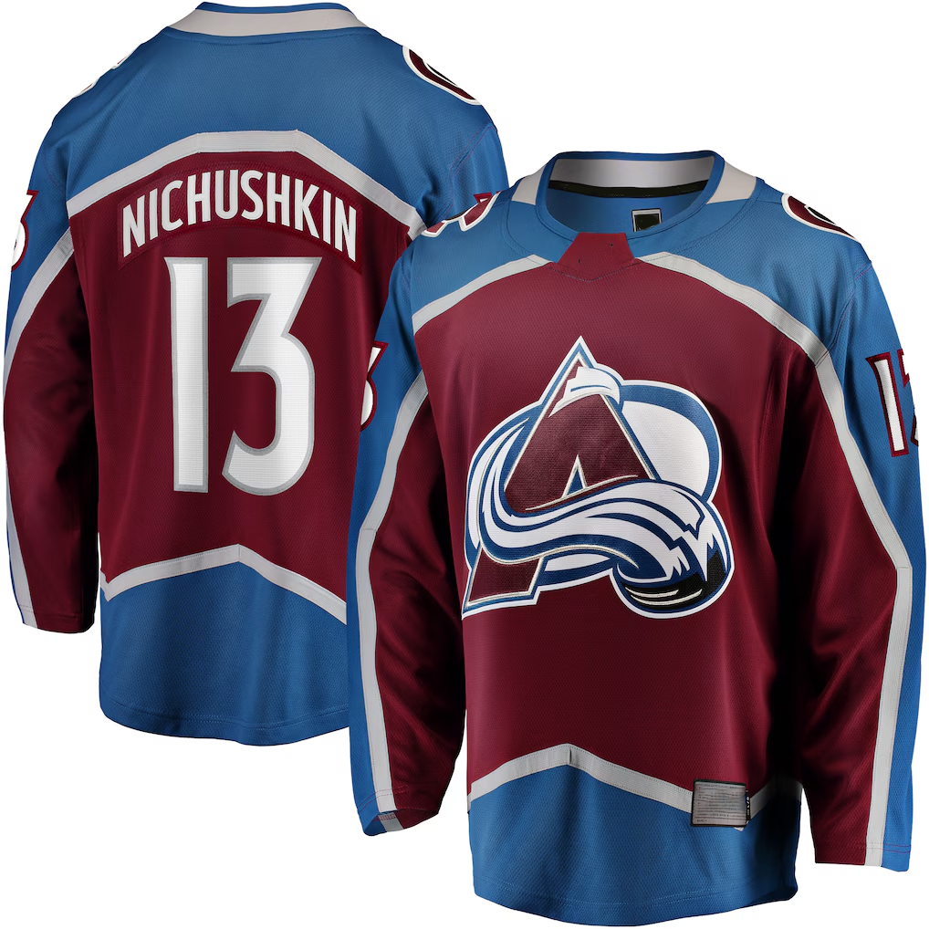 CBdoa C.Avalanche #13 Valeri Nichushkin Burgundy Breakaway Player Jerseys