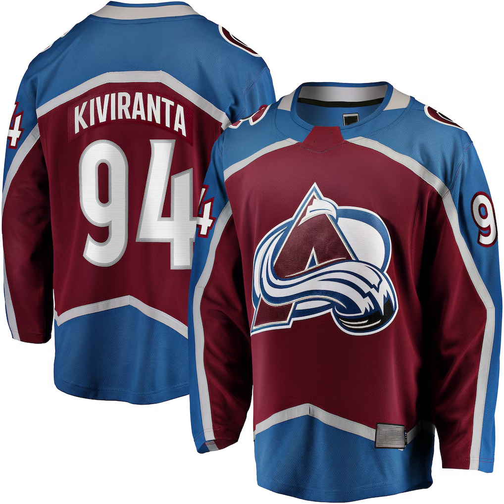 CBdoa C.Avalanche #94 Joel Kiviranta Maroon Home Premier Breakaway Player Jerseys