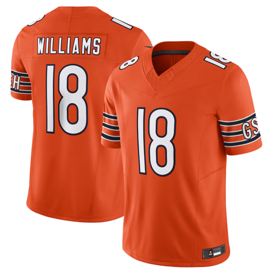 CBdoa C.Bears #18 Caleb Williams Orange Vapor F.U.S.E. Limited Jersey Player Stitched Jerseys
