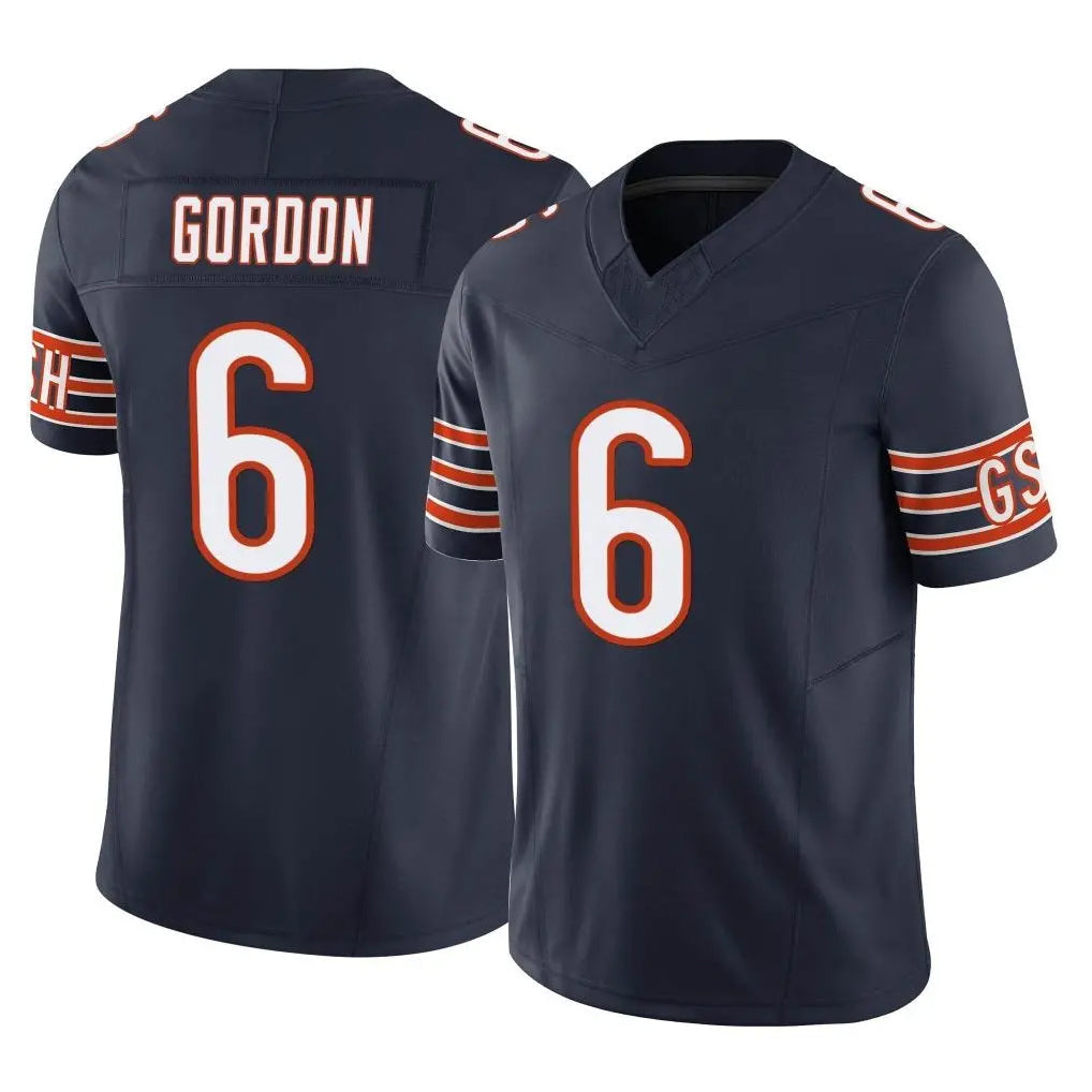 CBdoa C.Bears #6 Kyler Gordon Player Navy Vapor F.U.S.E. Limited Home Game Stitched Jerseys