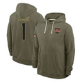 CBdoa C.Bengals #1 Ja'Marr Chase Player Olive Salute to Service Pullover Hoodies Limited Stitched Jerseys