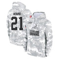 CBdoa C.Browns #21 Denzel Ward Player Arctic Camo Salute to Service Hoodies Limited Game Stitched Jerseys