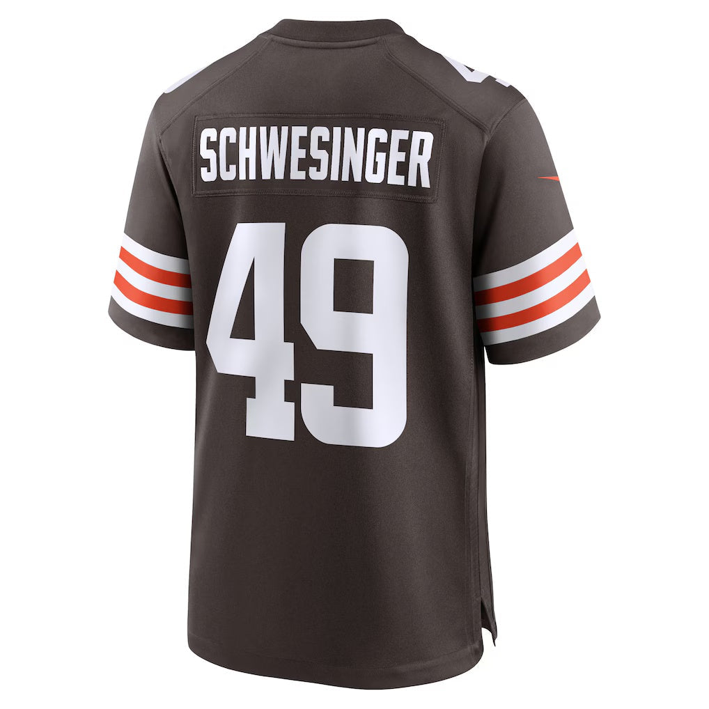 CBdoa C.Browns #49 Carson Schwesinger Brown 2025 Draft Game Stitched Jerseys