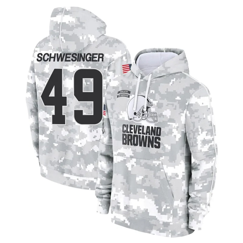 CBdoa C.Browns #49 Carson Schwesinger Player Arctic Camo Salute to Service Hoodies Limited Game Stitched Jerseys