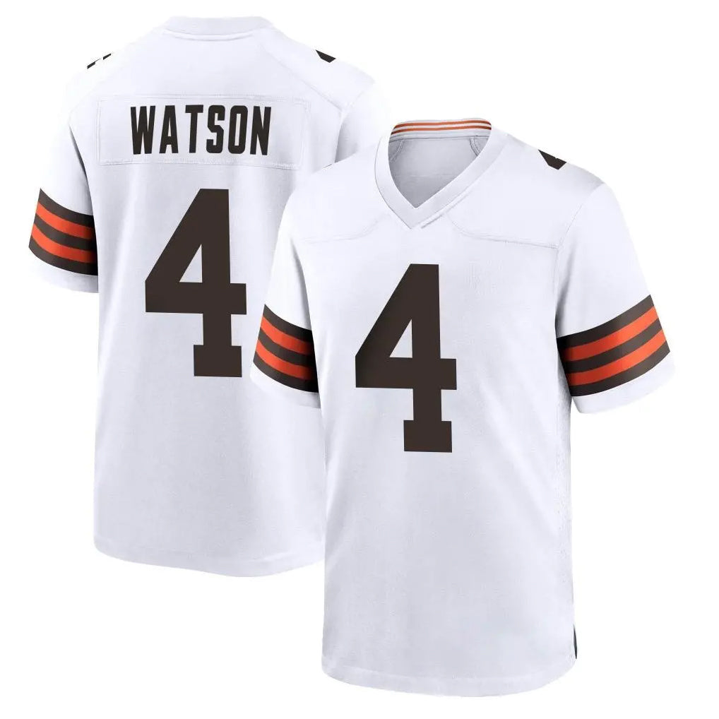 CBdoa C.Browns #4 Deshaun Watson Player White Home Game Stitched Jerseys