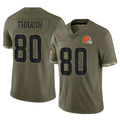 CBdoa C.Browns #80 Jamari Thrash Player Olive Salute to Service Limited Game Stitched Jerseys