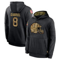 CBdoa C.Browns #8 Dillon Gabriel Player Black Salute to Service Pullover Hoodies Limited Stitched Jerseys