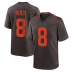 CBdoa C.Browns #8 Jared Verse Player Brown Alternate Home Game Stitched Jerseys