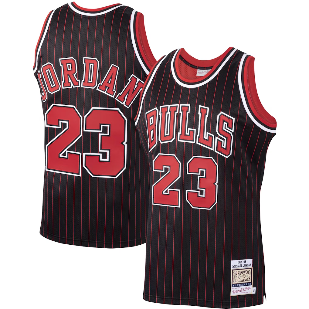 CBdoa C.Bulls #23 Michael Jordan Mitchell & Ness Black 1996-97 Hardwood Classics Authentic Jerseys