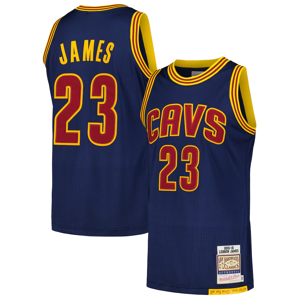 CBdoa C.Cavaliers #23 LeBron James Mitchell & Ness Navy 201516 Hardwood Classics Authentic Jerseys