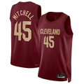 CBdoa C.Cavaliers #45 Donovan Mitchell Wine Swingman Jerseys - Icon Edition