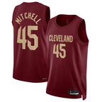 CBdoa C.Cavaliers #45 Donovan Mitchell Wine Swingman Jerseys - Icon Edition