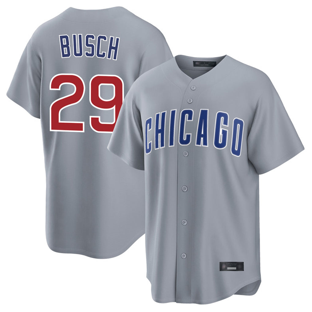 CBdoa C.Cubs #29 Michael Busch Player Gray Home Game Stitched Jerseys
