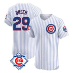 CBdoa C.Cubs #29 Michael Busch Player White 150th Anniversary Limited Elite Home Game Stitched Jerseys