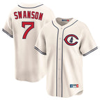 CBdoa C.Cubs #7 Dansby Swanson Player Cream Field of Dreams Limited Home Game Stitched Jerseys