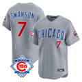 CBdoa C.Cubs #7 Dansby Swanson Player Gray Road 150th Anniversary Limited Home Stitched Jerseys