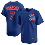 CBdoa C.Cubs #7 Dansby Swanson Player Royal Limited Home Stitched Jerseys