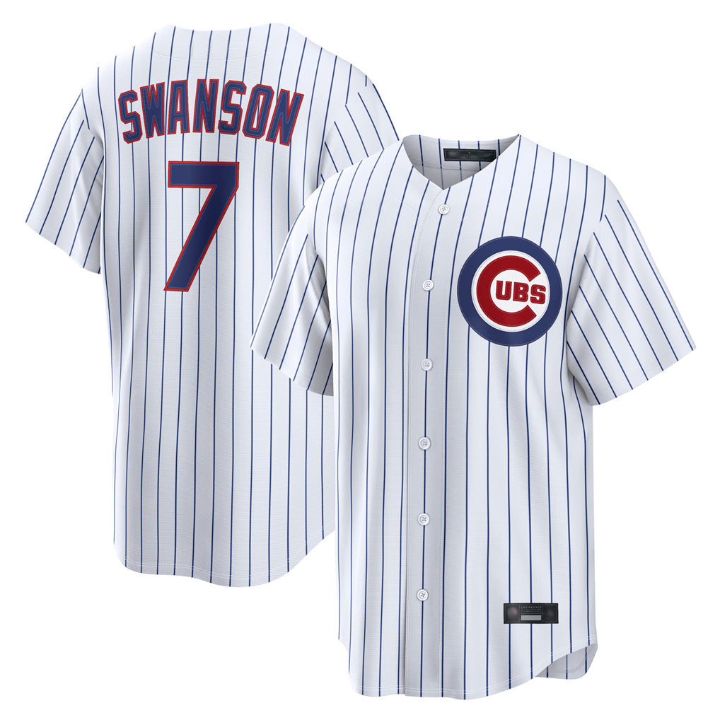 CBdoa C.Cubs #7 Dansby Swanson Player White Game Home Stitched Jerseys