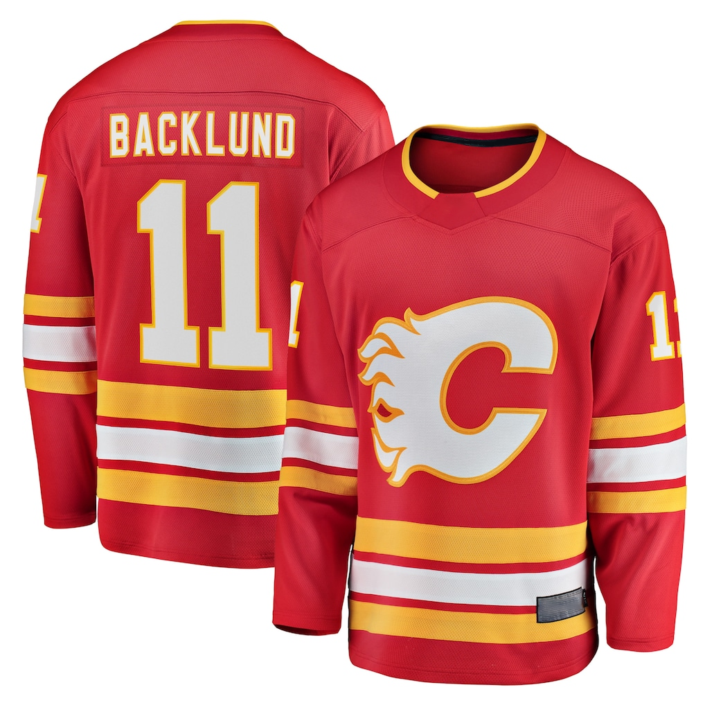 CBdoa C.Flames #11 Mikael Backlund Red Home Breakaway Player Jerseys