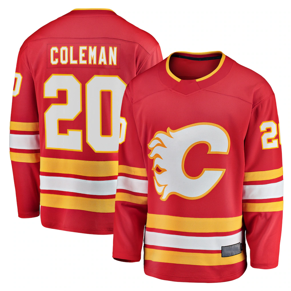 CBdoa C.Flames #20 Blake Coleman Red Home Breakaway Player Jerseys