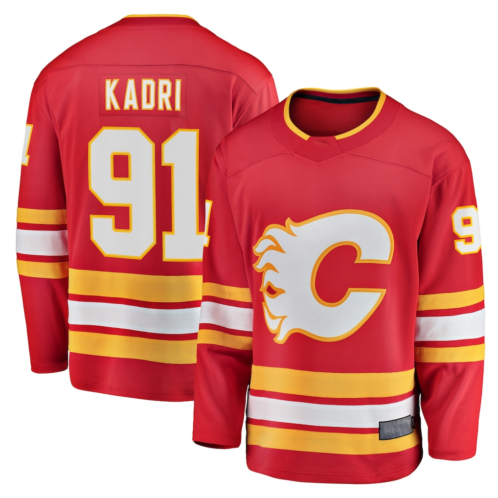 CBdoa C.Flames #91 Nazem Kadri Red Home Breakaway Player Jerseys