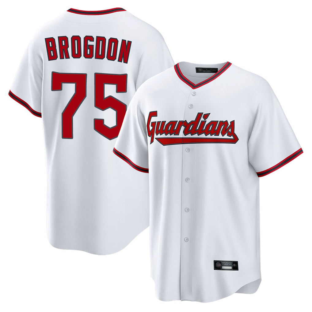 CBdoa C.Guardians #75 Connor Brogdon Player White Game Home Stitched Jerseys