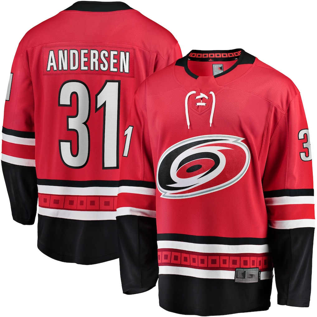 CBdoa C.Hurricanes #31 Frederik Andersen Red Alternate Breakaway Player Stitched Jerseys