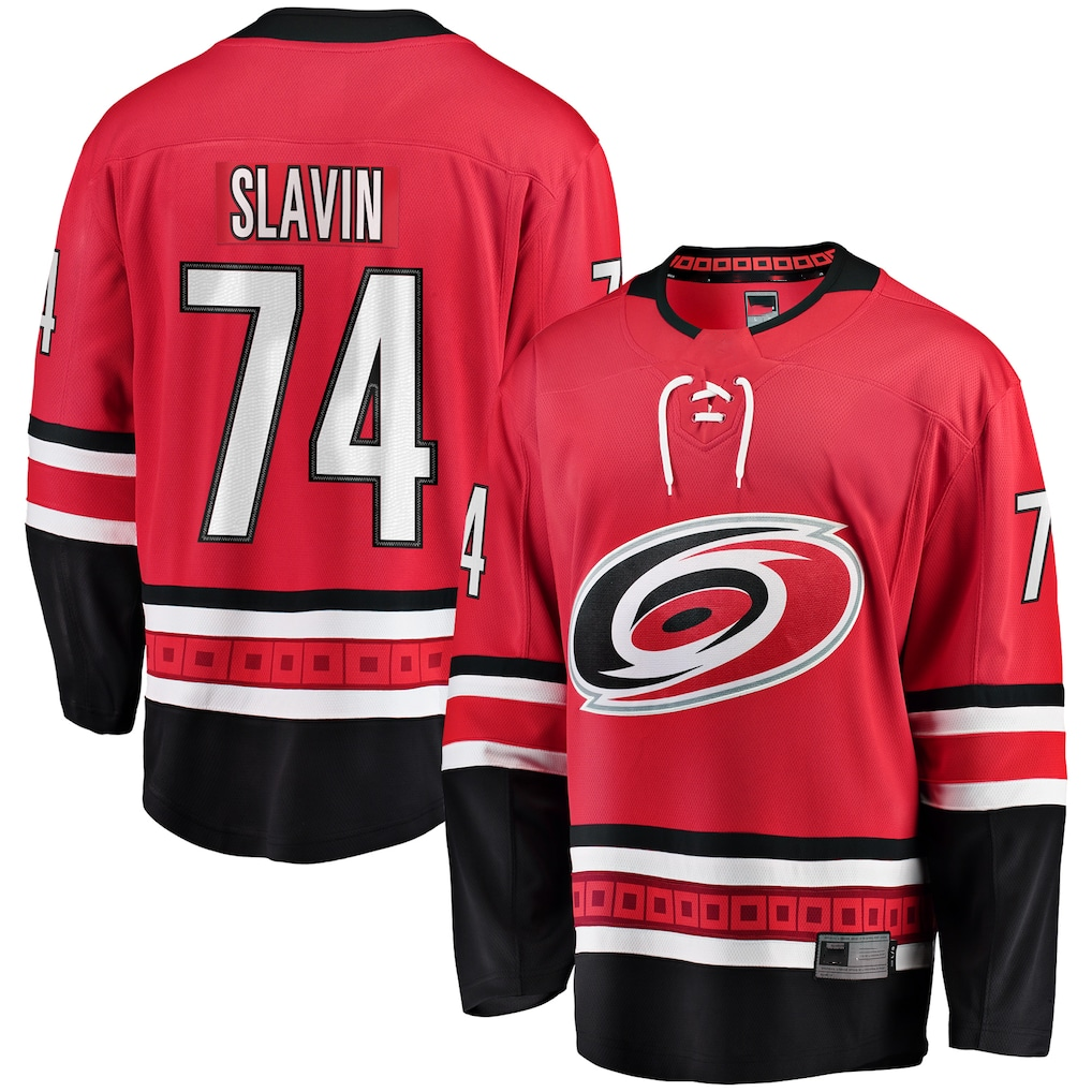 CBdoa C.Hurricanes #74 Jaccob Slavin Red Alternate Breakaway Player Stitched Jerseys