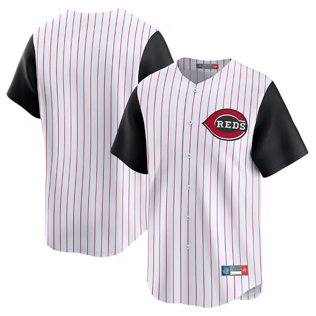 CBdoa C.Reds White Black Stripe Field of Dreams Game Home Blank Player Stitched Jerseys