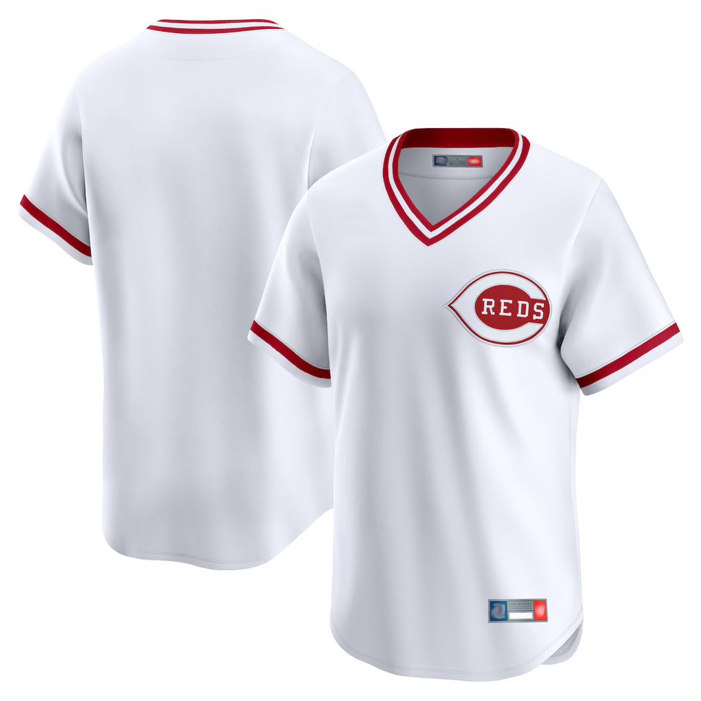 CBdoa C.Reds White Cooperstown Collection Limited T-shirt Home Blank Player Stitched Jerseys