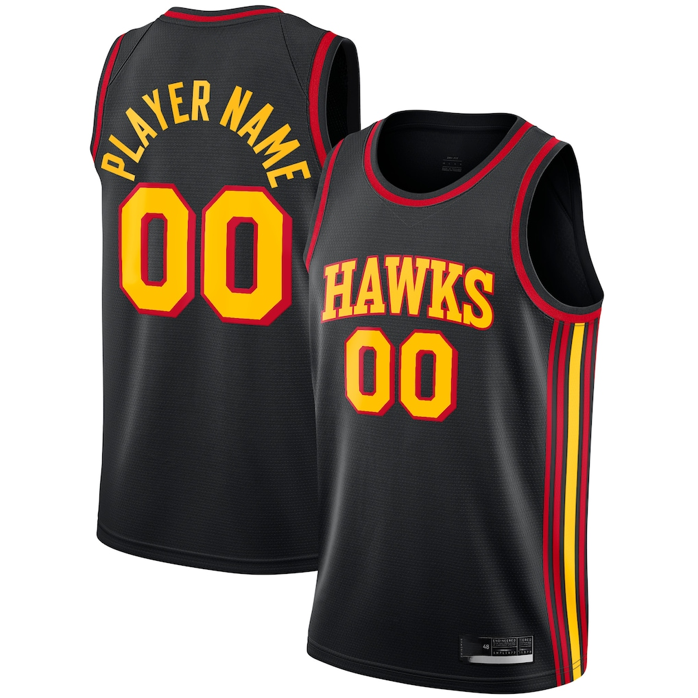CBdoa Custom A.Hawks  Black Swingman Jerseys - Statement Edition