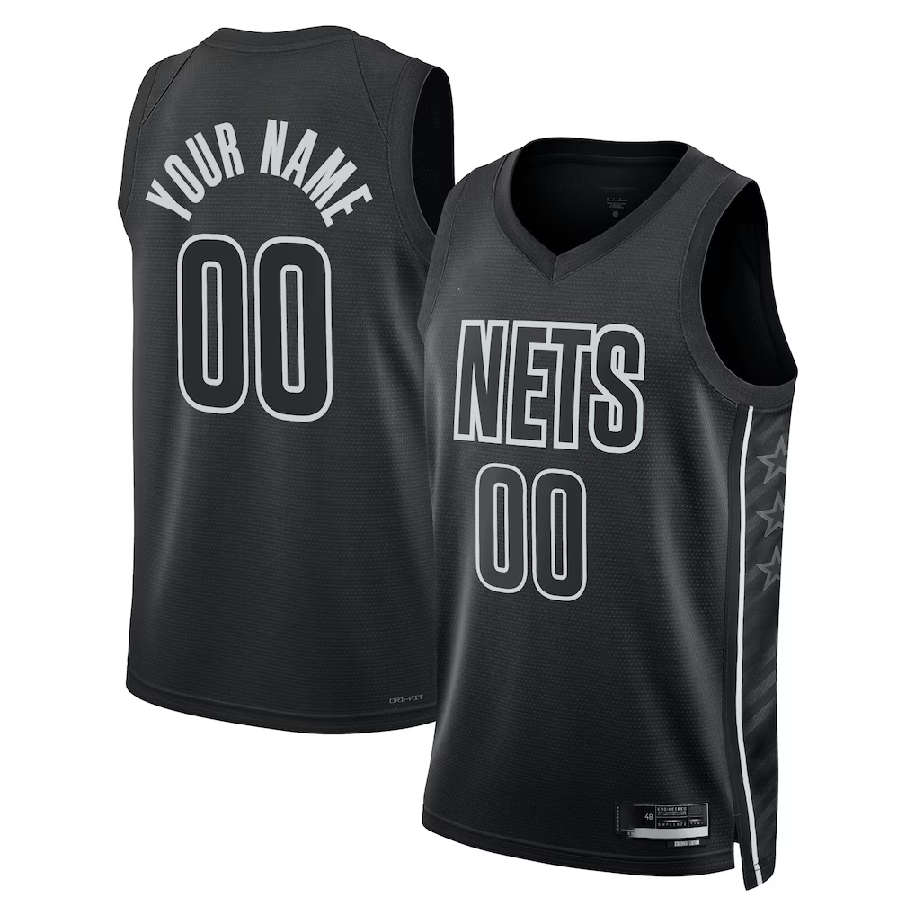 CBdoa Custom B.Nets Black 2022-23 Swingman Jerseys - Statement Edition