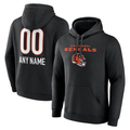 CBdoa Custom C.Bengals Black Personalized Name & Number Team Wordmark Pullover Hoodie Stitched Jerseys