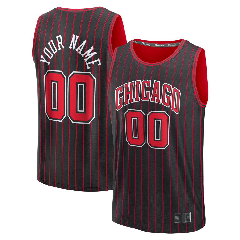 CBdoa Custom Chicago BullsC.Bulls Black Fast Break Jerseys - Icon Edition
