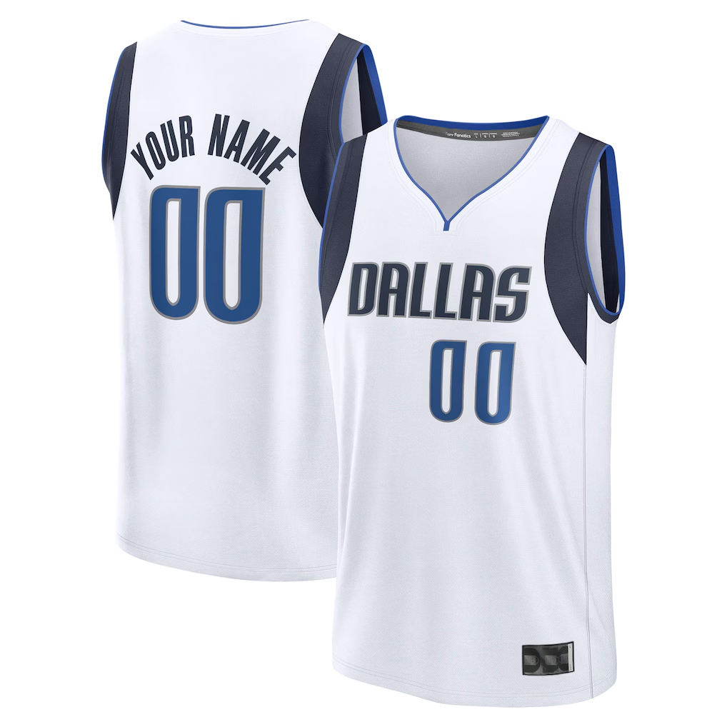 CBdoa Custom D.Mavericks White Fast Break Jerseys - Association Edition