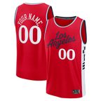 CBdoa Custom LA.Clippers Red Fast Break Stitched Jerseys- Statement Edition