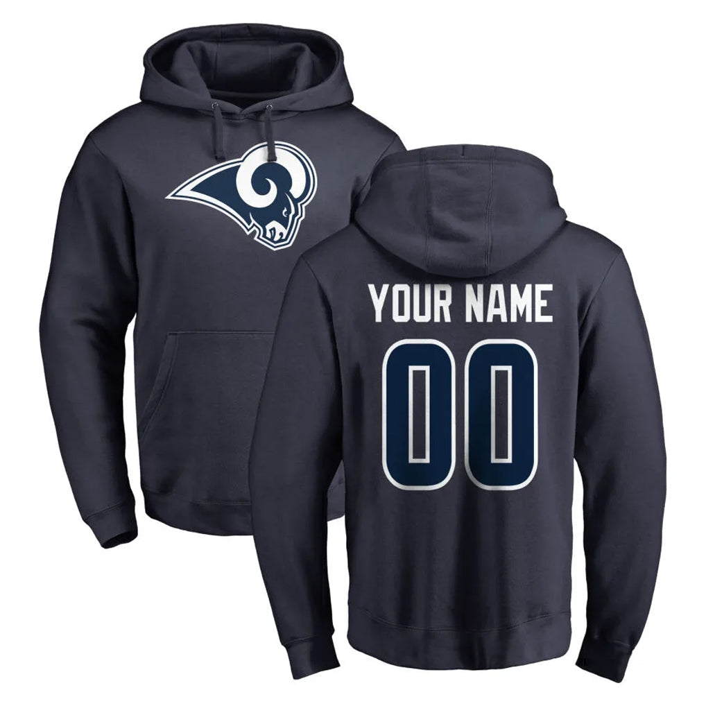 CBdoa Custom LA.Rams Navy Pullover Hoodie Limited Game Any Name & Numbers Stitched Jerseys