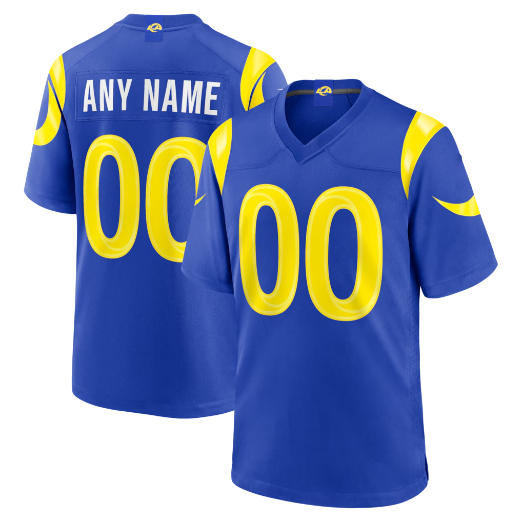 CBdoa Custom LA.Rams Royal Game Stitched Jerseys
