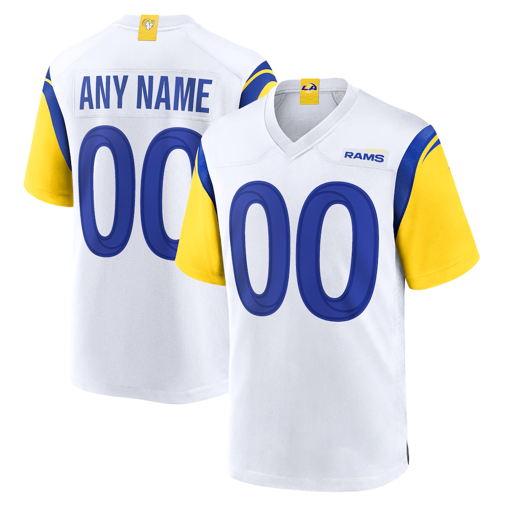 CBdoa Custom LA.Rams White Alternate Stitched Jerseys