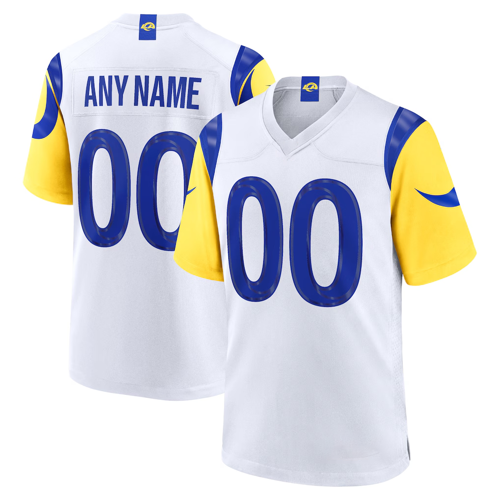 CBdoa Custom LA.Rams White Game Stitched Jerseys